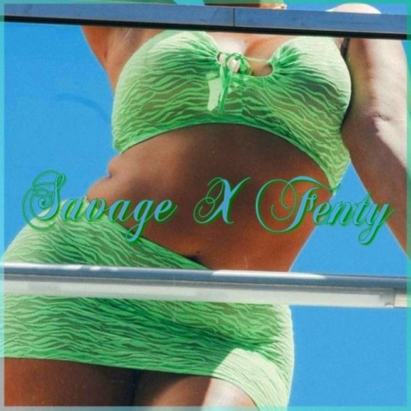 SavageXFenty 3X All Over Me Lace Keyhole Cami in Green Tea - Picture 5 of 16